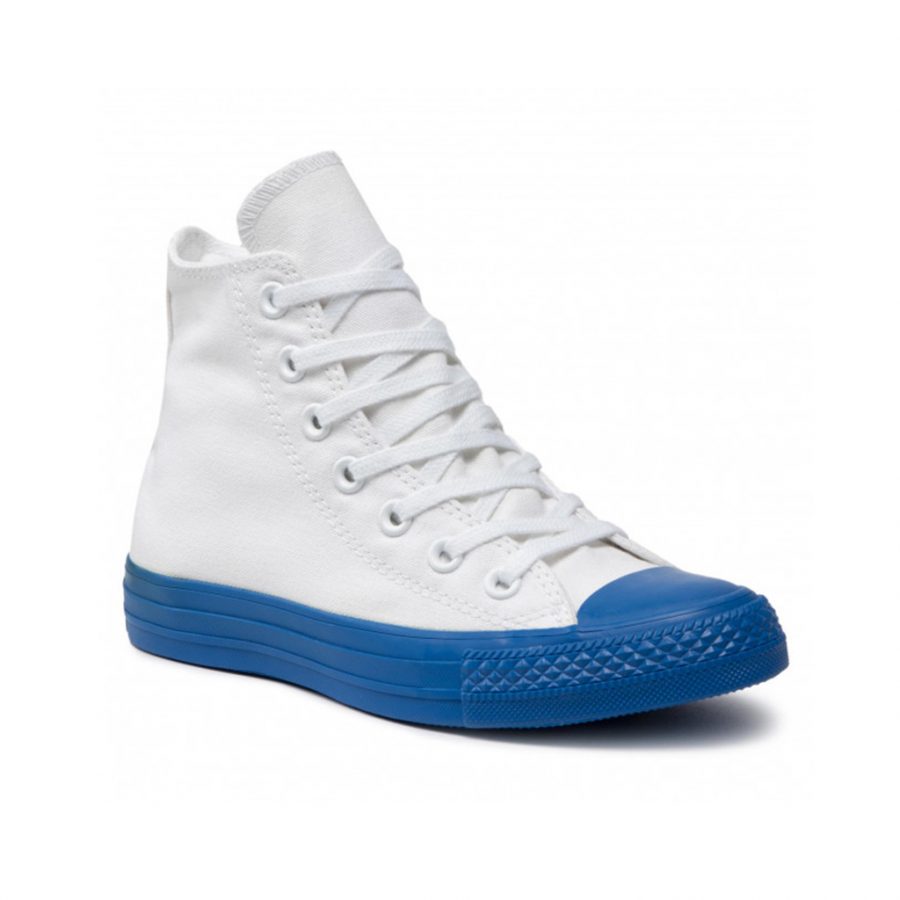 scarpe converse bianco blu