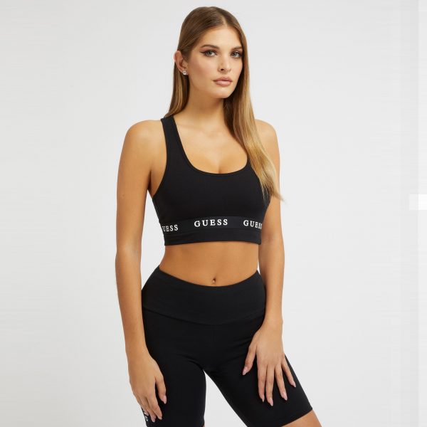 Guess ALINE TOP ECO STRETCH JERSEY Jet Black