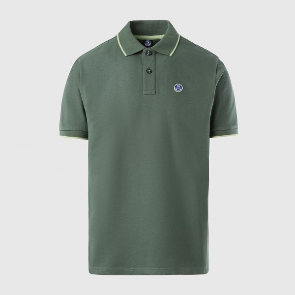 North Sails SS POLO WITH GRAPHIC MILITARY GREEN