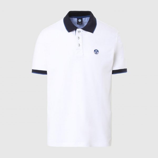 North Sails SS POLO WITH GRAPHIC WHITE